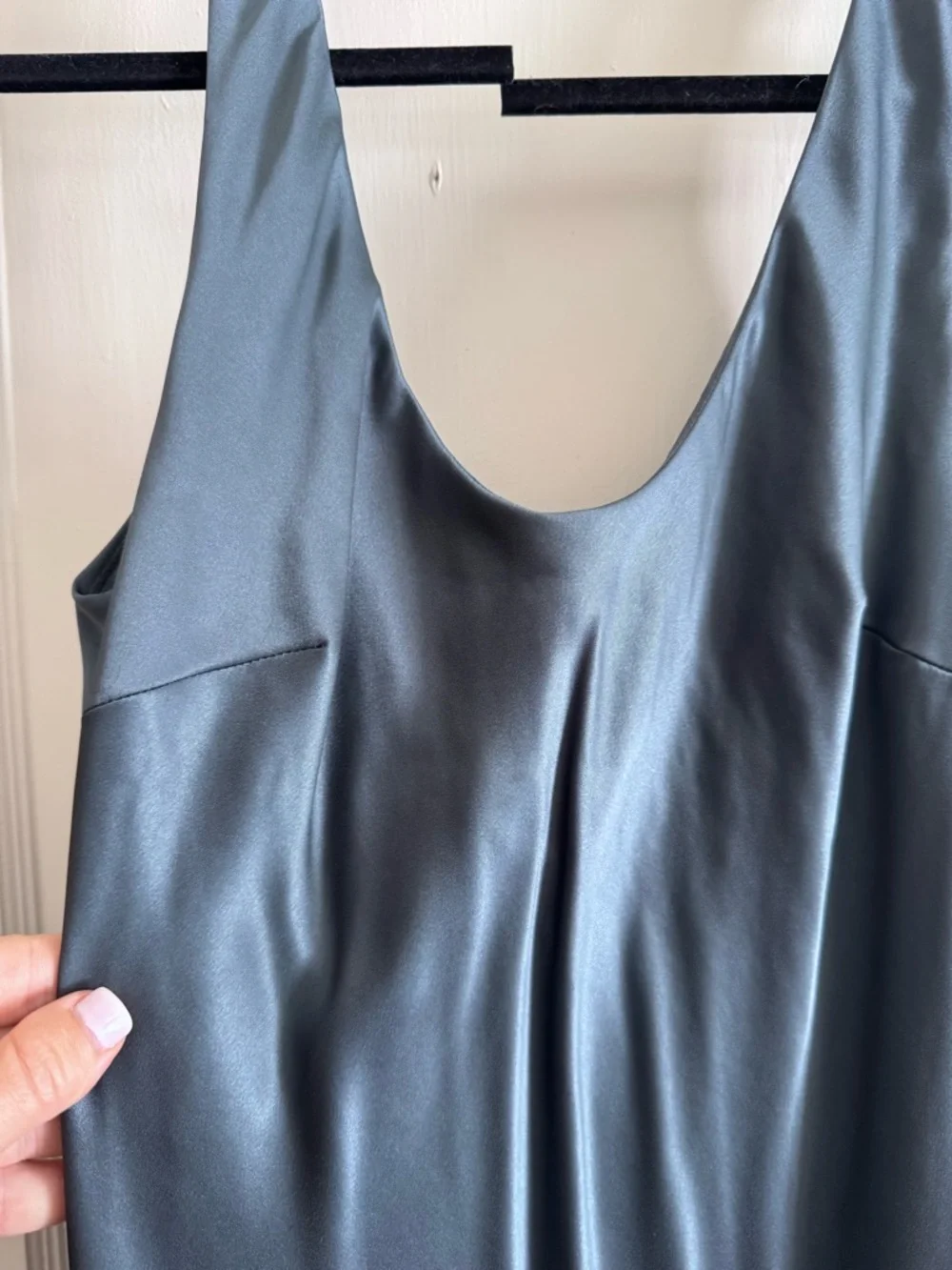 Reformation Sapphira Satin Dress in Slate - Picture 7 of 8